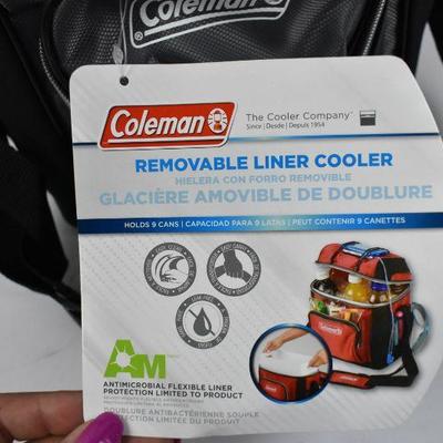 Coleman 3000001316 Cooler Soft 9 Can Gray W/ Liner. Black Marker on Top, New