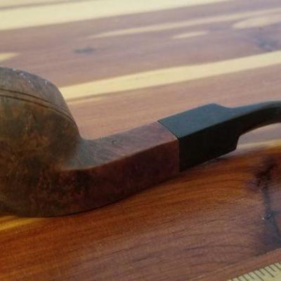 LOT #492: Vintage Wood Smoking Pipe w/ Dual Tip 
