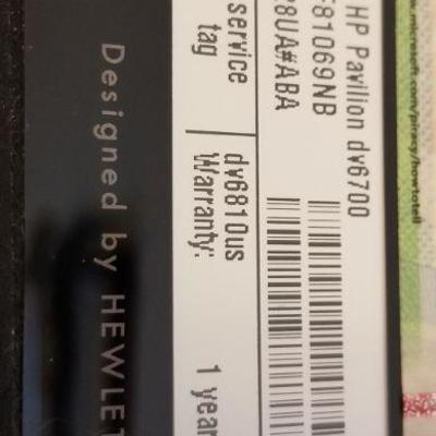 LOT #494: HP Pavillion Laptop Computer w/ Windows Tested A+