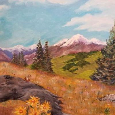 LOT #503: Vintage Handpainted Original Art Lamdscape Selection