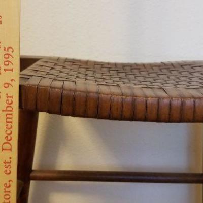 LOT #508: Vintage Dark Wicker Wood Stool