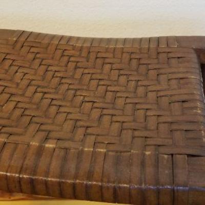LOT #508: Vintage Dark Wicker Wood Stool