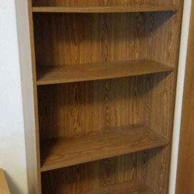LOT #509: Vintage Tall Wood Bookshelf (29.75" Ã— 11.75" Ã— 71.5")