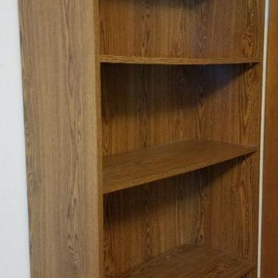 LOT #509: Vintage Tall Wood Bookshelf (29.75" Ã— 11.75" Ã— 71.5")