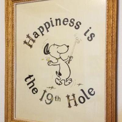 LOT #517: Vintage Snoopy Golf Art
