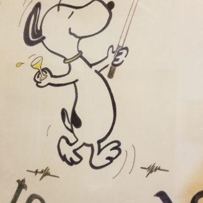 LOT #517: Vintage Snoopy Golf Art