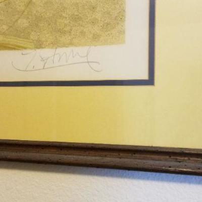 LOT #518: Vintage Framed Original Lithgraph by Ganne