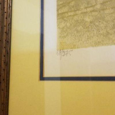 LOT #518: Vintage Framed Original Lithgraph by Ganne