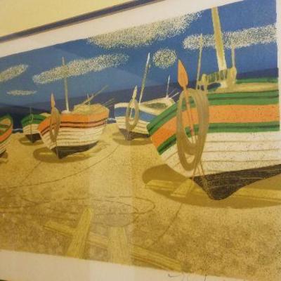 LOT #518: Vintage Framed Original Lithgraph by Ganne