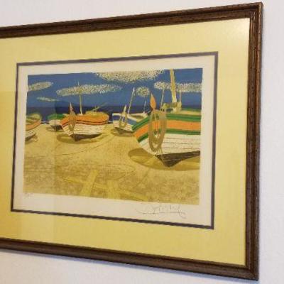 LOT #518: Vintage Framed Original Lithgraph by Ganne