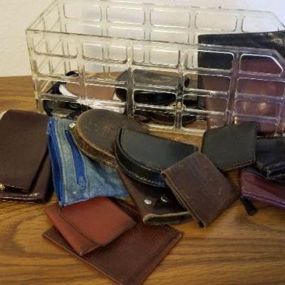 LOT #526: Huge Assortment of Leather Wallets and Small Pouches