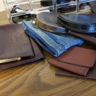 LOT #526: Huge Assortment of Leather Wallets and Small Pouches