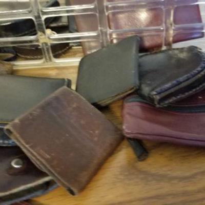 LOT #526: Huge Assortment of Leather Wallets and Small Pouches