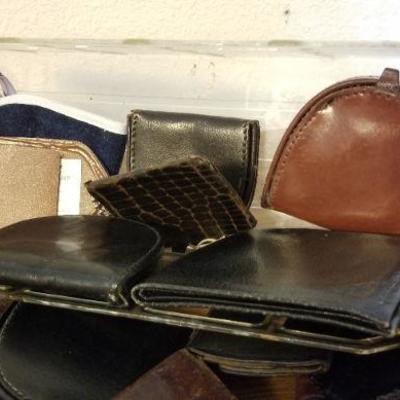 LOT #526: Huge Assortment of Leather Wallets and Small Pouches