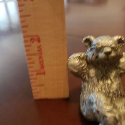 Lot 534: Pewter Bear Sculpture by L. Rose