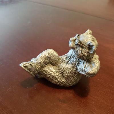 Lot 534: Pewter Bear Sculpture by L. Rose