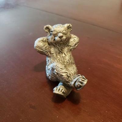 Lot 534: Pewter Bear Sculpture by L. Rose