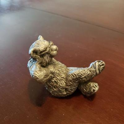 Lot 534: Pewter Bear Sculpture by L. Rose