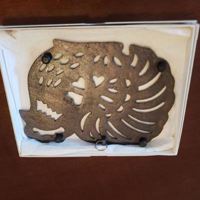 Lot 545: Vintage Copper Rooster Trivet 
