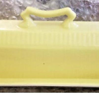 Independence Ironstone Covered Butter Dish in Daffodil Yellow
