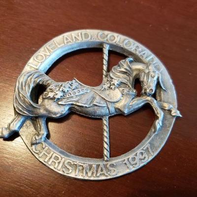 LOT 548: Loveland Artist Pewter Ornament 