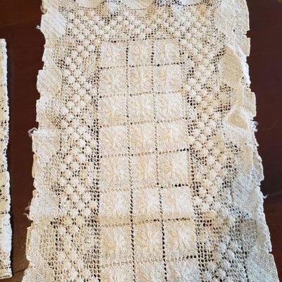 Lot 564: Lace Tablecloth  & 2 Runners