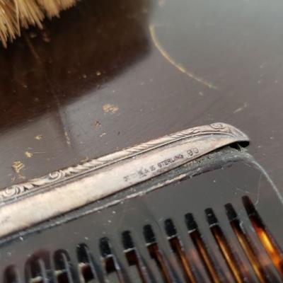 Lot 591: Vintage Sterling Swiss Brush and Comb Set