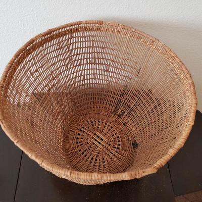 Lot 598: Mid Century Wicker Trash Can 