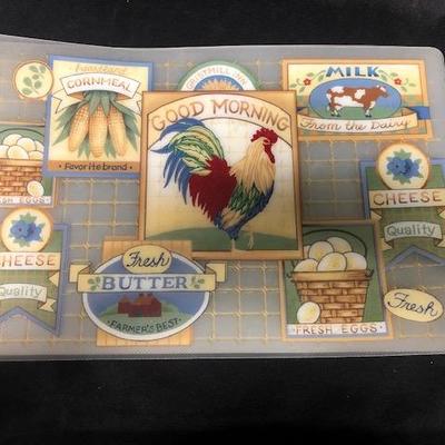 Set of 4 Farmhouse Rooster Plastic Placemats