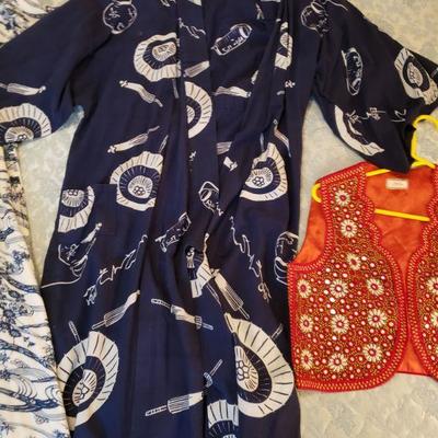 Lot 627: (2) Vintage Japanese Robes & (1) Vintage Pakistan Vest