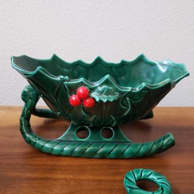 Lot 629: Mid Century Lefton Holly Christmas Set