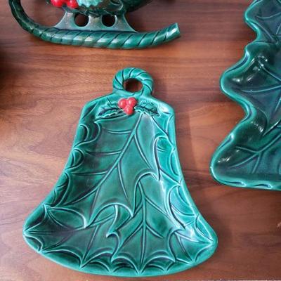 Lot 629: Mid Century Lefton Holly Christmas Set