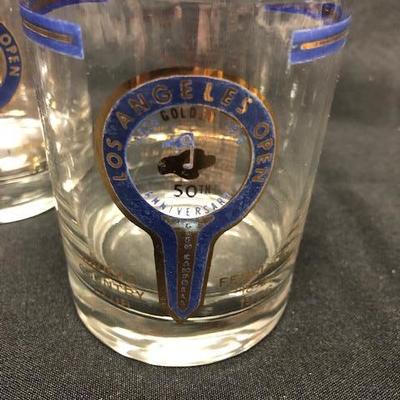 Set of 4 Los Angeles Open 50th Anniversary Drink Glasses