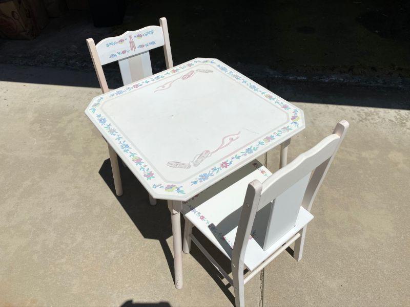 White Child's Table and Chair Set by Laura Ashley