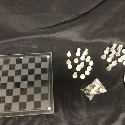 Glass Backgammon & Chess Set