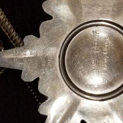 LOT #635: GORHAM Vintage Sterling Silver Ornament w/ Sterling Silver Necklace 