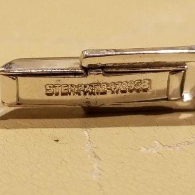 LOT #644: Vintage Mid Century Modern Sterling 925 Cufflink Set w/ Black Onyx Stones