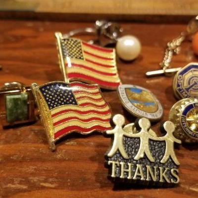 LOT #654: Huge Assortment of Shirt Pins and Tie Pins