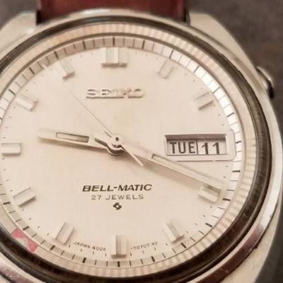 LOT #657: Vintage SEIKO Bell Matic Day Date Automatic Movement ALARM Watch TESTS A+