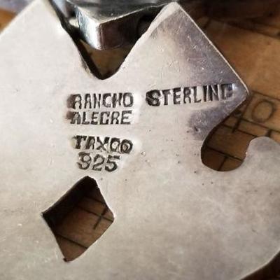 LOT #658: Vintage TAXCO 7" Signed RANCHO ALEGRE Sterling Silver Bracelet
