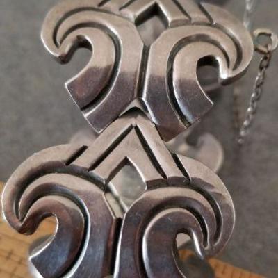 LOT #658: Vintage TAXCO 7" Signed RANCHO ALEGRE Sterling Silver Bracelet