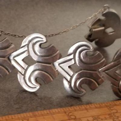 LOT #658: Vintage TAXCO 7" Signed RANCHO ALEGRE Sterling Silver Bracelet