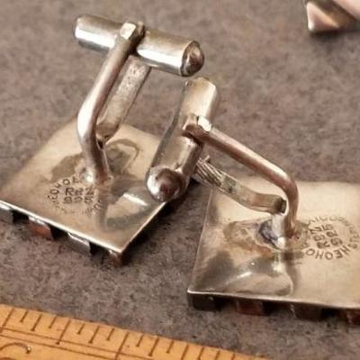 LOT #659: Pair of 925 Sterling Mid Century Modern Cufflinks