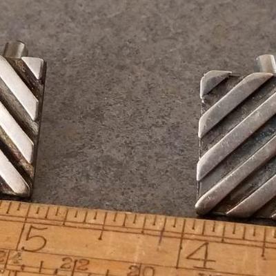 LOT #659: Pair of 925 Sterling Mid Century Modern Cufflinks