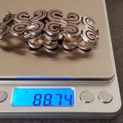 LOT #670: Vintage TAXCO Signed 925 Sterling Silver Designer Bracelet