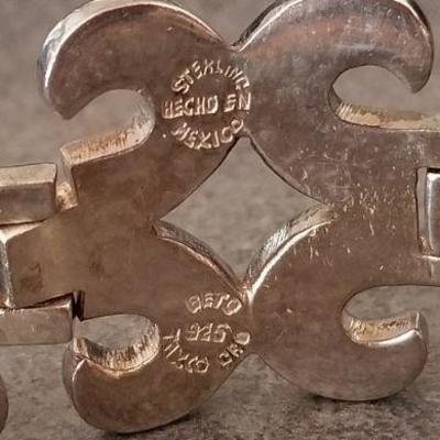 LOT #670: Vintage TAXCO Signed 925 Sterling Silver Designer Bracelet