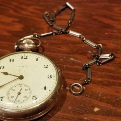 LOT #662: Vintage ELGIN Gold Filled PocketWatch TESTS A+ (Inscription Inside rear case)