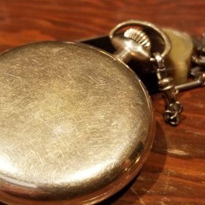 LOT #662: Vintage ELGIN Gold Filled PocketWatch TESTS A+ (Inscription Inside rear case)