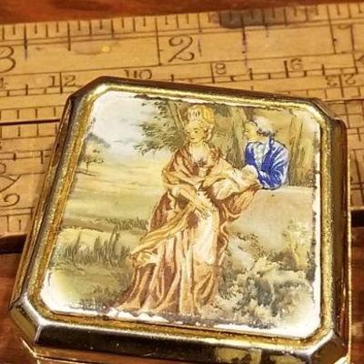 LOT #668: Vintage Pill Box w/ Victorian Theme