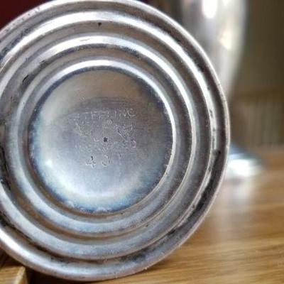 LOT #681: Vintage Sterling Silver Weighted Salt and Pepper Shakers 